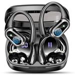 Wireless Earbuds, Bluetooth 5.3 Headphones Sport, Bluetooth Ear Buds with Noise Canceling Mics, 50H Stereo Wireless Headphones with EarHooks, LED Display, IP7 Waterproof Earphones for Running, Workout