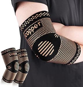 Copper Elbow Sleeve,Elbow Compression Sleeve, Elbow Brace For Tendonitis and Tennis Elbow,Golfers, Arthritis, Bursitis. Elbow Pain Relief,Weightlifting, Fit for Men & Women