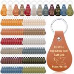 Equsion 120 Pcs Christian Keychain Bulk Inspirational Bible Verse Keychain Religious Keychains Inspirational Quote Key Chains Scripture Keyrings Leather Keychain for Church Party Favor Gifts