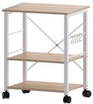 DlandHome 23.6" Microwave Cart Stand Kitchen Utility Storage 3-Tier for Baker’s Rack & Spice Rack Organizer Workstation Shelf,