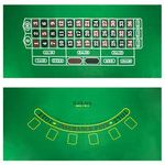 Brybelly Blackjack and Roulette Table Felt - Green Double-Sided Casino Tablecloth - Tabletop Layout Gaming Mat - Card Game Accessories