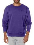 Champion Men's, Powerblend, Fleece, Crewneck Sweatshirt (Reg. Or Big & Tall), Purple C Logo, S