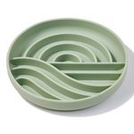 OHMO-Slow Feeder Dog Bowl(Sunrise, Sage Green) for Small to Medium Breed, Cat Slow Feeder with Non Slip Suction Cup, Silicone Pet Feeding Dishes, Stop Gulping and Prevent Choking