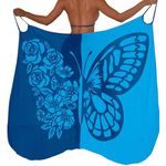 Womens Sarong Swim Cover Up, New Butterfly Print Beach Skirt Scarf,Large Size Mesh Color Swimwear Bikini Wrap Cover up, Holiday Beach Dresses Towel Pareos (BU1, One Size)