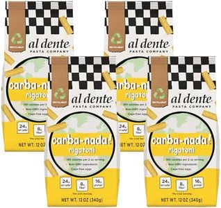 Al Dente Carba-Nada Rigatoni – Low Carb High Protein Pasta, Sauce Holding Shape, Keto And Point-Based Diets-Friendly, Artisanal, Best Tasting Low Carb Pasta Noodles, Cage-Free Eggs, and Non-GMO Ingredients. 12oz Bags (Pack Of 4)