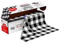 Neatiffy Disposable Plastic Table Cloth Roll |Waterproof Tablecloth | Table Cover for Rectangle, Square, Round Oval Tables | Picnic, Party, Banquet, Birthdays - 54 in x 108 Ft (Black Checkered)