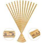 Fulmoon 12 Pieces Wood Double Sided Meter Stick Yard Stick Thick Wooden Ruler Measuring Stick Bulk for School Classroom Home Office Kids Measuring Meterstick (39")
