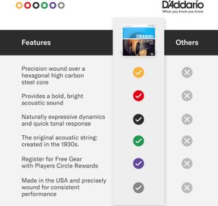 D'Addario Acoustic Guitar Strings, 12-53 Gauge – Phosphor Bronze