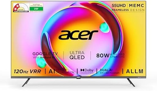 Acer 139 cm (55 inches) Super Series 4K Ultra HD Smart QLED Google TV AR55QDXGU2875AT (Black)