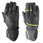Oxford Vancouver 2.0 D2D Mens Motorbike Gloves Winter Waterproof Thermal Goat Leather Touchscreen Visor Wipe Protective Gear Knuckle Protection Motorcycle Glove (Black/Green/Yellow,M)