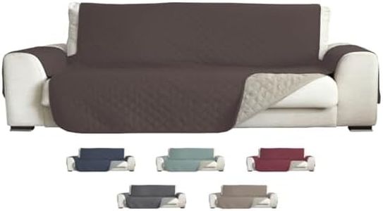 LEBENGOOD- Funda Sofa 2 Plazas, Cover, Capa Protector Cubre Sofa y Sillon. Plaid Reversible Ajustable (2 Plazas,Café)