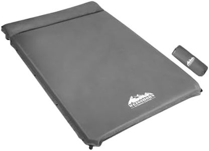 Weisshorn Double Camping Air Mattress, Self Inflating Blow Up Mattresses Bed Sleeping Pad Mat Outdoor Tent Caravan Road Trip Travel Hiking Gear, with Carry Bag Water Resistant Grey