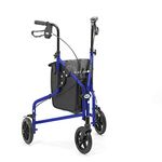 DAYS Tri Wheel 3-Wheel Folding Mobility Walker, Lightweight, Carry-on Bag and Lockable Brakes, Comfortable Mobility Aid for Elderly and Handicapped Users, Blue