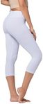 Conceited Premium Ultra Soft High Waist Leggings for Women - Capri Pure White - Large/X-Large/Plus Size