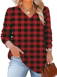 TFSDOD Plus Size Tops for Women Long Sleeve Shirts Women Floral Print