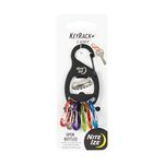 Nite Ize KeyRack and S-Biner - Stainless Steel Key Holder for Car, House & Other Keys - Key Chain with 6 Colorful S-Biners - Hiking Gear & Essentials - Black