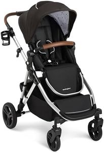 Mockingbird Single-to-Double Stroller 2.0 - Modular Full-Size Baby Stroller for 1, 2 or 3 Kids - Includes Cup Holder - Black