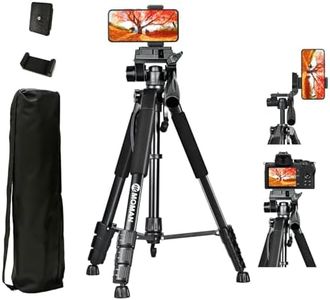 Moman Treppiedi Fotocamera, TP59F Camera Treppiede in Alluminio Leggero con Testa di 150cm di Altezza Treppiede Fotografico DSLR Massima 5KG Treppiede da Viaggio Portatile Regolabile