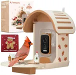 VINGUYS® Bird Feeder with Camera - Ginger Joy, Smart Bird Feeder AI Recognize Bird Species, Auto-Capture 2.5K UHD Bird Video, Solar Powered, Ideal Gift for Christmas & Thanksgiving