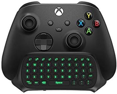 TiMOVO Green Backlight Keyboard for Xbox One, Xbox Series X/S,Wireless Chatpad Message KeyPad with Headset & Audio Jack,Mini Game Keyboard Fit Xbox One/One S/One Elite/2, 2.4G Receiver Included, Blac