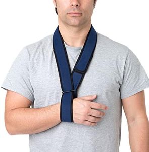 ORTONES | Immobilizer Arm Sling Shoulder | Medical Grade Support Strap | Universal Size | Foam | Men Women | Right Left | Blue Colour