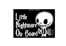 Astute Grace Little Nightmare On Board Jack Skellington Vinyl Decal, Baby on Board Sticker, Baby on Board Signs for Car, Christmas Car Accessories 7.5 inch White AG-913