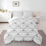 Manfei Hockey Comforter Set Queen Size, Sports Gaming Theme Bedding Set for Kids Boys Girls Room Decor, Grey Wooden Plank Down Comforter, Soft Polyester Quilt Set,2 Pillowcases