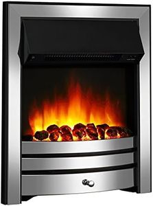 Endeavour Fires Roxby Inset Electric Fire Chrome Trim and Fret, 220/240Vac 1&2kW, 7 Day Programmable Remote Control Electric Fire (without spacer)
