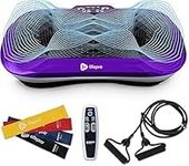 LifePro Vibration Plate Exercise Machine Purple- Whole Body Workout Vibration Fitness Platform w/ Loop Bands - Home Training Equipment - Remote, Balance Straps, Videos & Manual