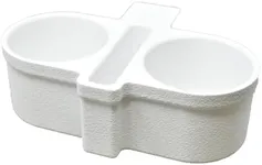 Cupholder Attachment Accessory Compatible with Yeti 35 Coolers | Drink Holder for Coolers | Made in USA (White, Two-Cups)