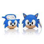 YIGEYI Silicone Case Compatible with Airpods 1&2 Funny Cute 3D Cartoon Cover [Game Animation Cartoon Series] (Sonic)