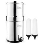 RAMA Gravity Water Filter, 12 Litre Storage (24 Litre Total Capacity), 304 High Grade Stainless Steel Water Purifier for Home, 10 Year Manufacturer Warranty with 2 Spirit Candles and Plastic Tap