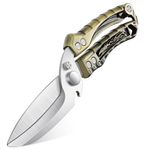 Japaknives Heavy Duty Poultry Shears,Detachable Kitchen Scissors for Chicken|Meat|Fish,Sharp Kitchen Shears with Serrated Edge,Stainless Steel Cooking Scissors for Thanksgiving Christmas (Green)