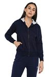 Alan Jones Clothing Women's Solid Cotton Regular Fit Hooded Sweatshirt (Wm17-Ss01_Navy_XL)