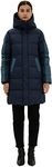 Fitouch Women's York Long Down Jacket | 700+ Fill Power Puffer | Knee-Length Max Coat | Water-resistantg Puffer Parka| FeatherWarmer Ratio| Navy | Size M