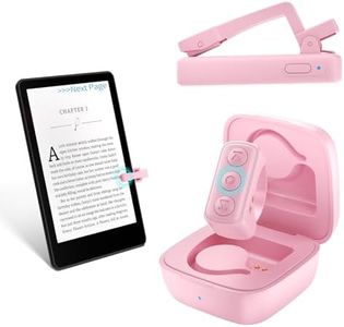 Remote Control Page Turner for Kindle Paperwhite Oasis, RF E-Reader Remote Controller, Remote Scrolling Ring for TIK Tok, Camera Shutter Clicker for iPad iPhone iOS Android -Pink