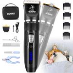 Dog Clippers , Professional Dog Grooming Kit , Cordless Dog Grooming Clippers for Thick Coats , Dog Hair Trimmer , Low Noise Dog Shaver Clippers , Quiet Pet Hair Clippers Tools for Dogs Cats