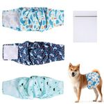 3 Packs Dog Nappies Female,Super Absorbent Washable Dog Diapers,Reusable Dog Nappies Male,Belly Bands for Dog,Puppy Nappies Dog Hygiene Pants Season Pants Sanitary Pants for Small Medium Large Dogs(S)