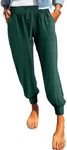 Dokotoo Womens Soft Casual Loose Leopard Print Drawstring Tie Elastic Waist Fleece Jogging Jogger Hiking Pants Sweatpants for Women with Side Back Pockets Green Medium