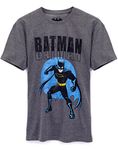 DC Comics Batman T-Shirt Mens Adults Superhero Movie Charcoal Top Medium