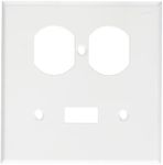 Morris 83422 Painted Steel Wall Plates, 2 Gang, 1 Duplex, 1 Toggle, White