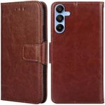 DiGPlus for Samsung Galaxy A15 Wallet Case, Premium Leather Case Cover [Card Slots] [Kickstand] Flip Case for Samsung Galaxy A15 (Brown)