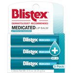 Blistex Medicated Lip Balm Spf 15, 3 Count,Multi