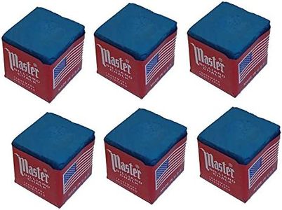 Master Set of 6 Blue Billiard Pool Cue Chalk