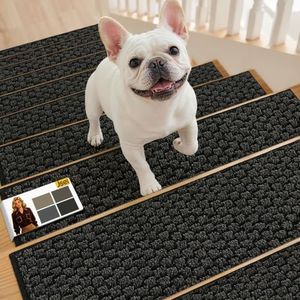 JSEI Stair Treads for Wooden Steps Indoor, 14 Pack, 9" x 28", Dark Grey