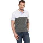 AMERICAN CREW Men's Polo T-Shirt (AC168-L_Ecru & Charcoal Melange)