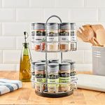 McCormick Gourmet Two Tier Chrome 16-Piece Spice Rack Organizer with Spices included (Perfect Housewarming Gift)