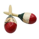 Sasuori Pair of Wooden Maracas Rumba Shakers Rattles Sand Hammer Percussion Instrument Musical for Party Games