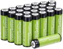 Amazon Basics 24-Pack Rechargeable AA NiMH Batteries, 2000 mAh, 1.2V, Recharge up to 1000x Times, Pre-Charged