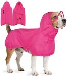 Kuoser Dog Raincoat, Waterproof Dog Jacket with Hood, Reflective Pet Rain Coat for Small Medium Large Dogs, Adjustable Lightweight Puppy Rain Gear for Outdoor Protection & Night Walks